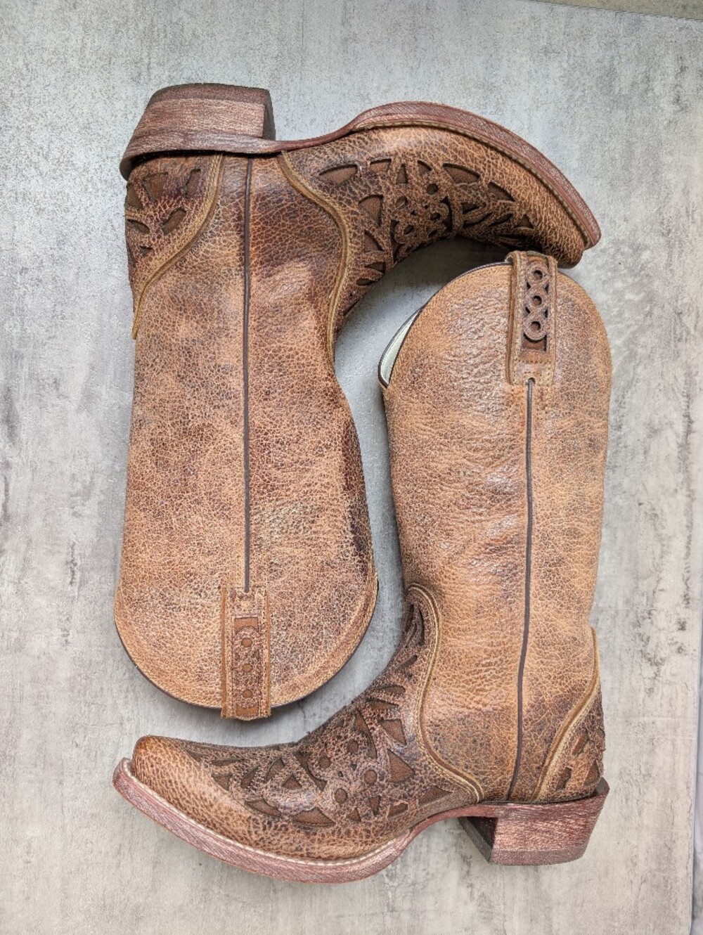 Ariat Meridian Brown Leather Snip Toe Cowboy Boots Women's 6.5